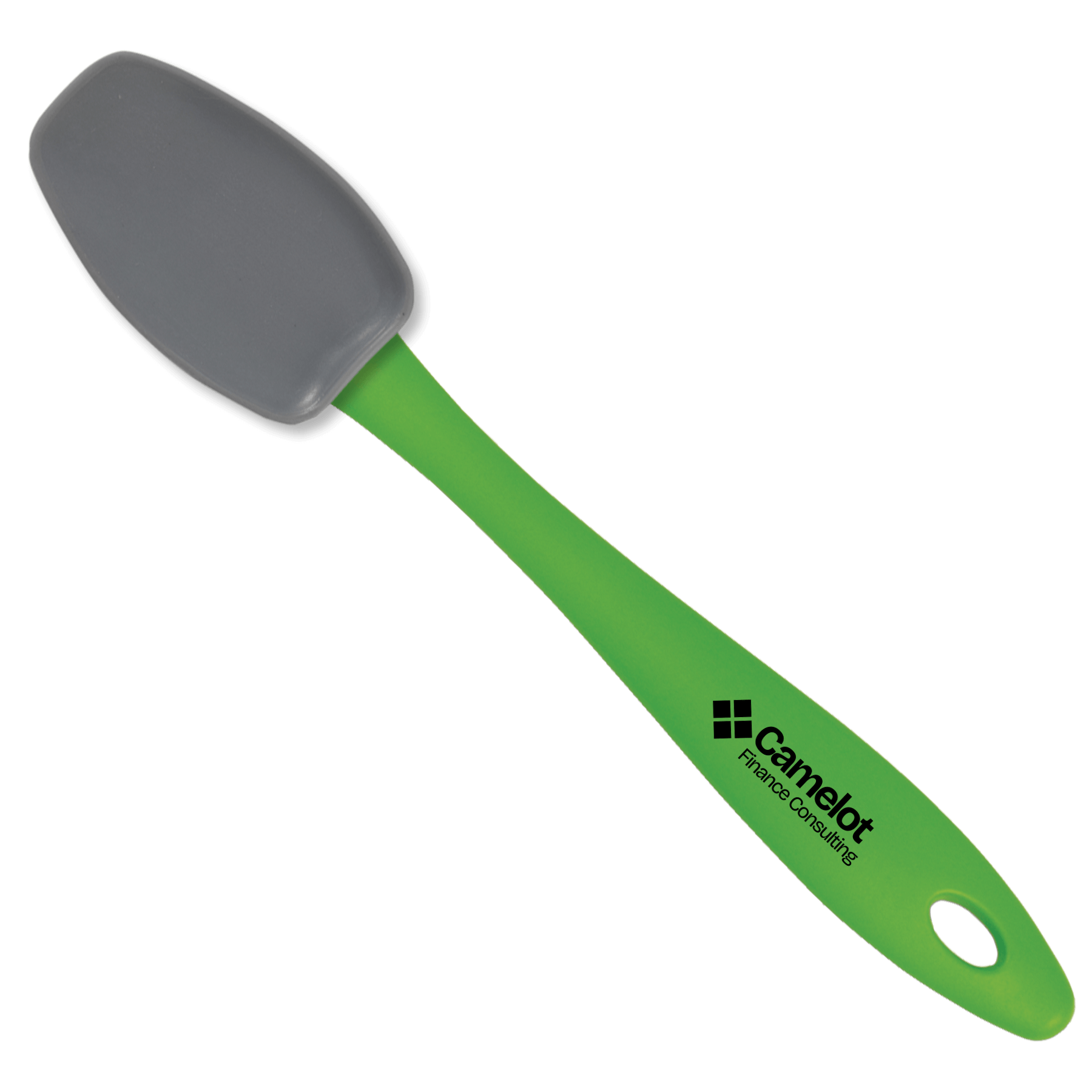 Imprinted - Cilantro Green Handle - Gray Spoon